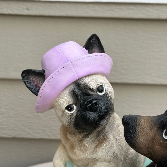 Dachshund & Pug In Rainboots Humane Society Figure Spring Dog Statue - Picture 8 of 12